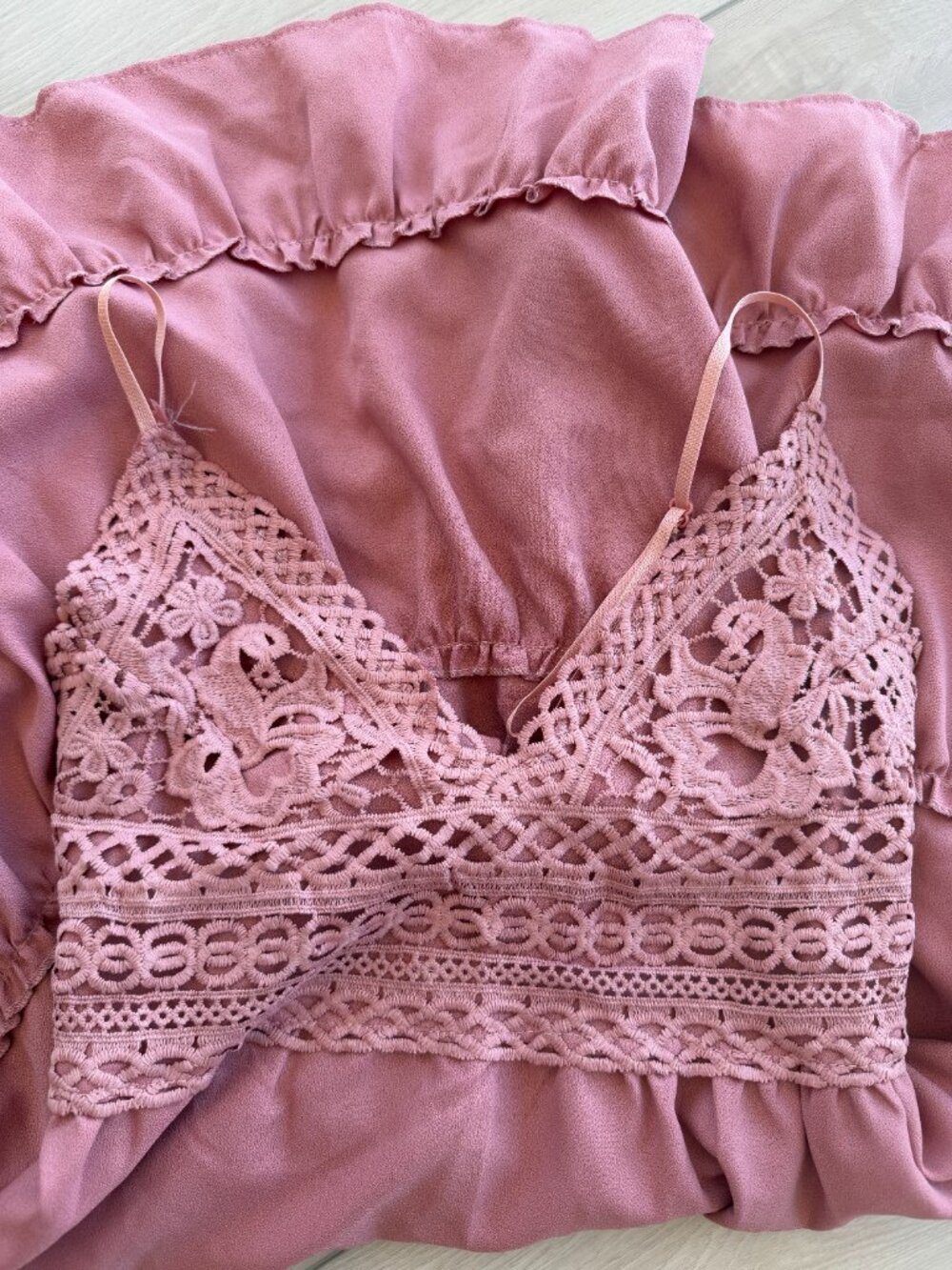 Pink Ruffle Mini Dress - Picture 3 of 3